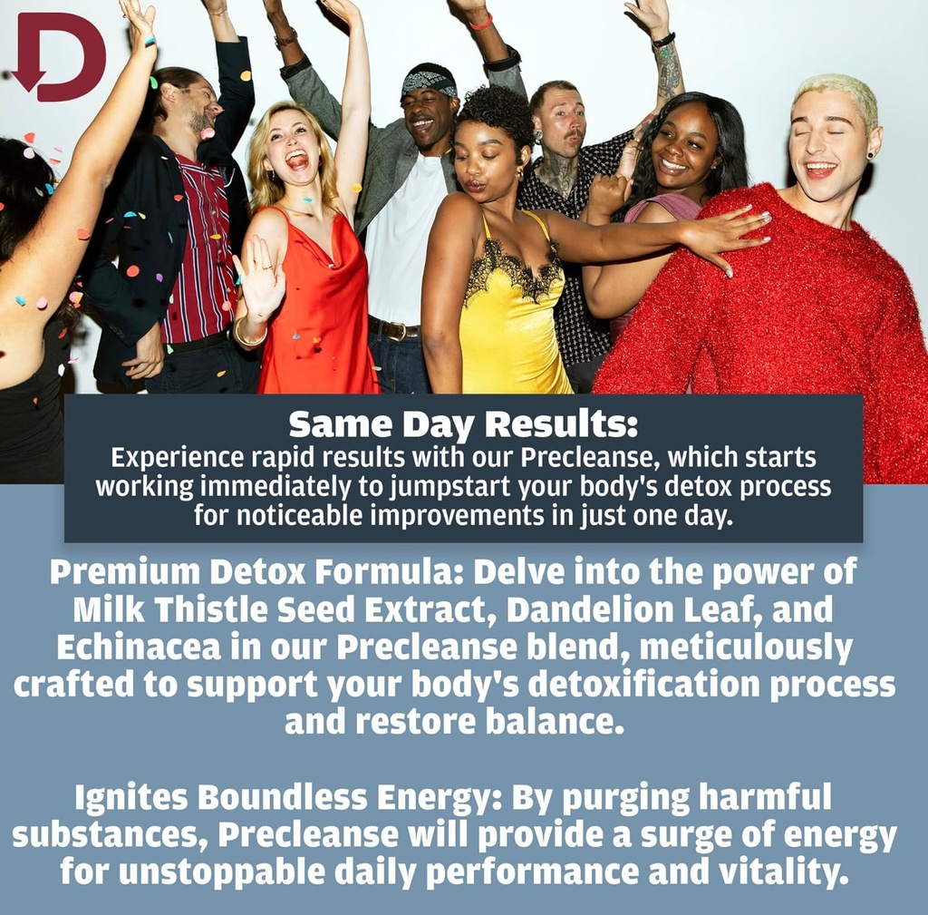 Detoxify Pre Cleanse One Day Detox Capsules with Milk Thistle and Dandelion - Total Body Cleanse for Women and Men 5