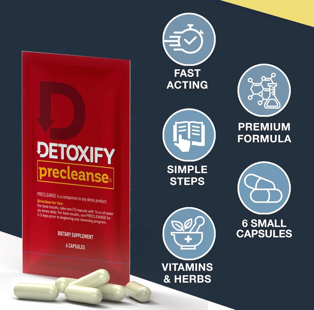 Detoxify Pre Cleanse One Day Detox Capsules with Milk Thistle and Dandelion - Total Body Cleanse for Women and Men 6