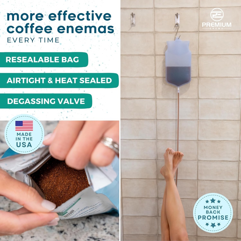 Premium Enema Organic Coffee for Enemas - Light Roast Medium Ground Specialty Grade High Palmitic Acid Caffeine Fair Trade 1Lb 5