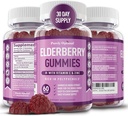 Purely Optimal Elderberry Gummies - Immune Support Supplement with Vitamin C & Zinc, Organic Black Elderberry Extract, Vegan, Non-GMO, Gluten-Free, 60 Count 2