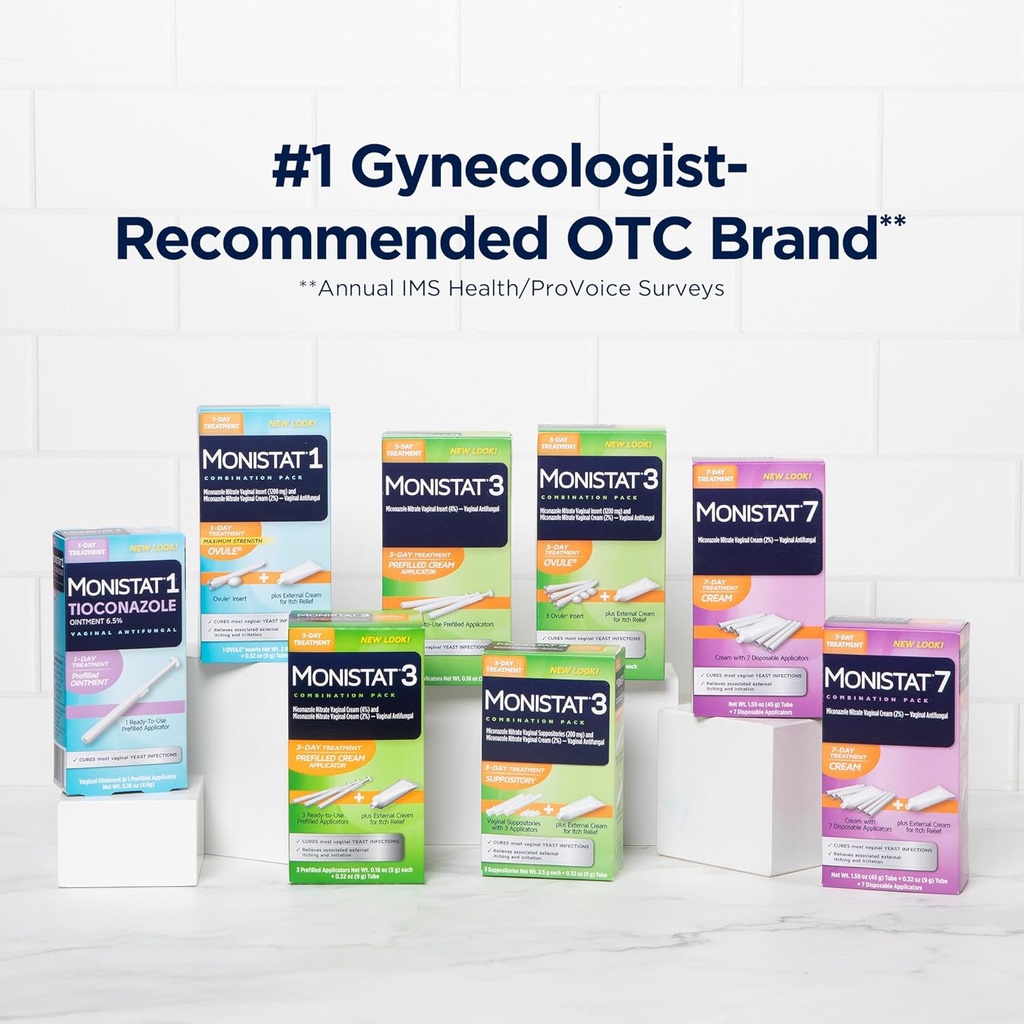 Monistat 7-Day Yeast Infection Treatment for Women, Miconazole Cream (45g Tube) & 7 Applicators, for Relief of Mild Vaginal Itching 6