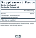 Vital Nutrients Berberine | Supports Healthy Bowel Function and Normal Triglyceride Levels | Vegan Supplement | Gluten, Dairy and Soy Free | 200 mg | 60 Capsules 3