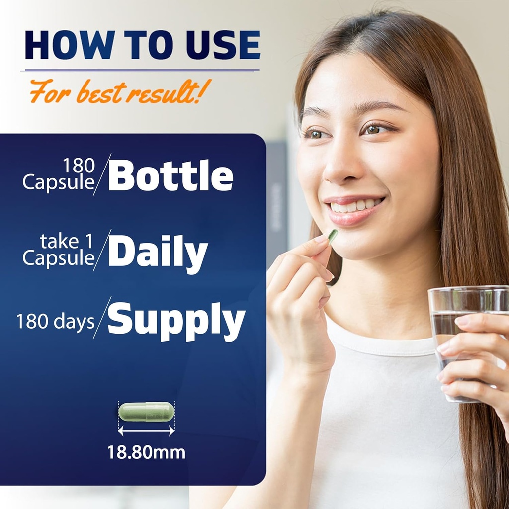 Vitamatic Moringa Capsules 10,000 mg Equivalent Per Serving (from 50:1 Extract 200 mg) - 180 Capsules - Pure Moringa Oleifera Leaf Powder Supplement - Green Superfood - Non-GMO, Made in The USA 4