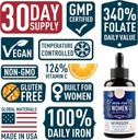 Womens Iron with Folic Acid Tablets and Liquid Drops - Enhanced Anemia and Pregnancy Support Bundle 5