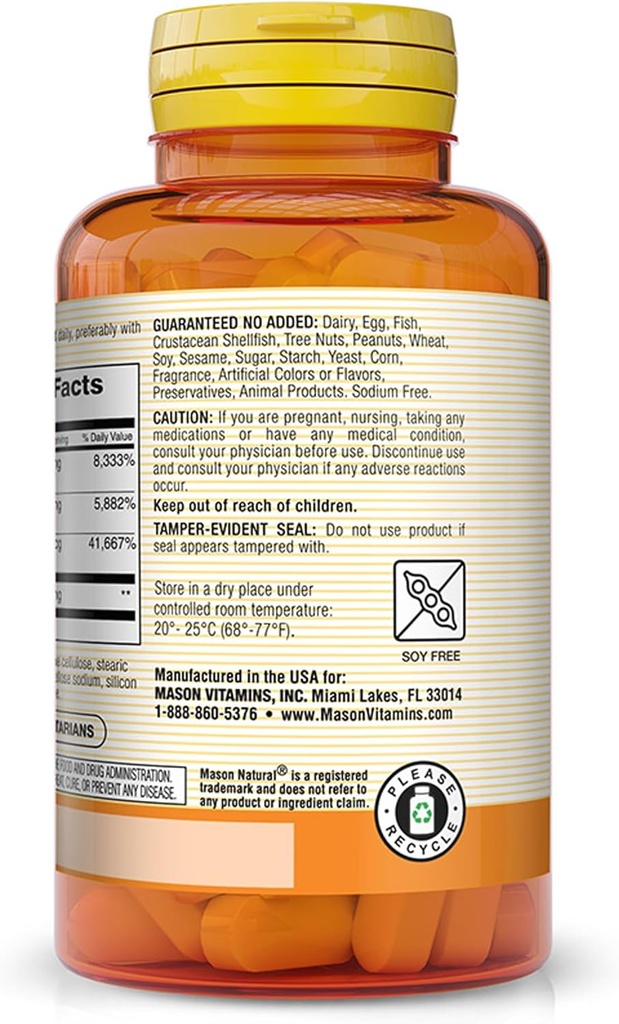 MASON NATURAL Neuro Complex with Alpha Lipoic Acid & Vitamin B12, Suitable for Vegetarians, 100 Tablets 4