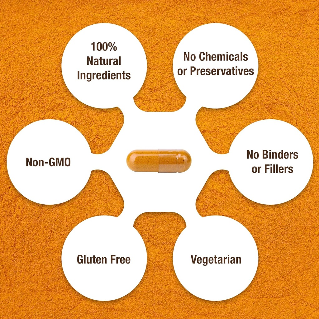 Turmeric Curcumin Complex with Piperine, 100% Pure - 120 Capsules 4