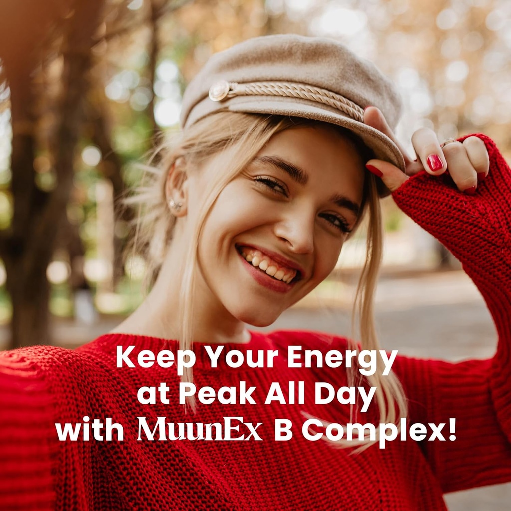 B-Complex, Vitamin B1 B2 B3 B6 B12, New Formula for Max Vitality & Sustained Energy Support,Energy Boost, Nervous System Support, with Vitamin C, Choline, Folate, 60 Capsules 6