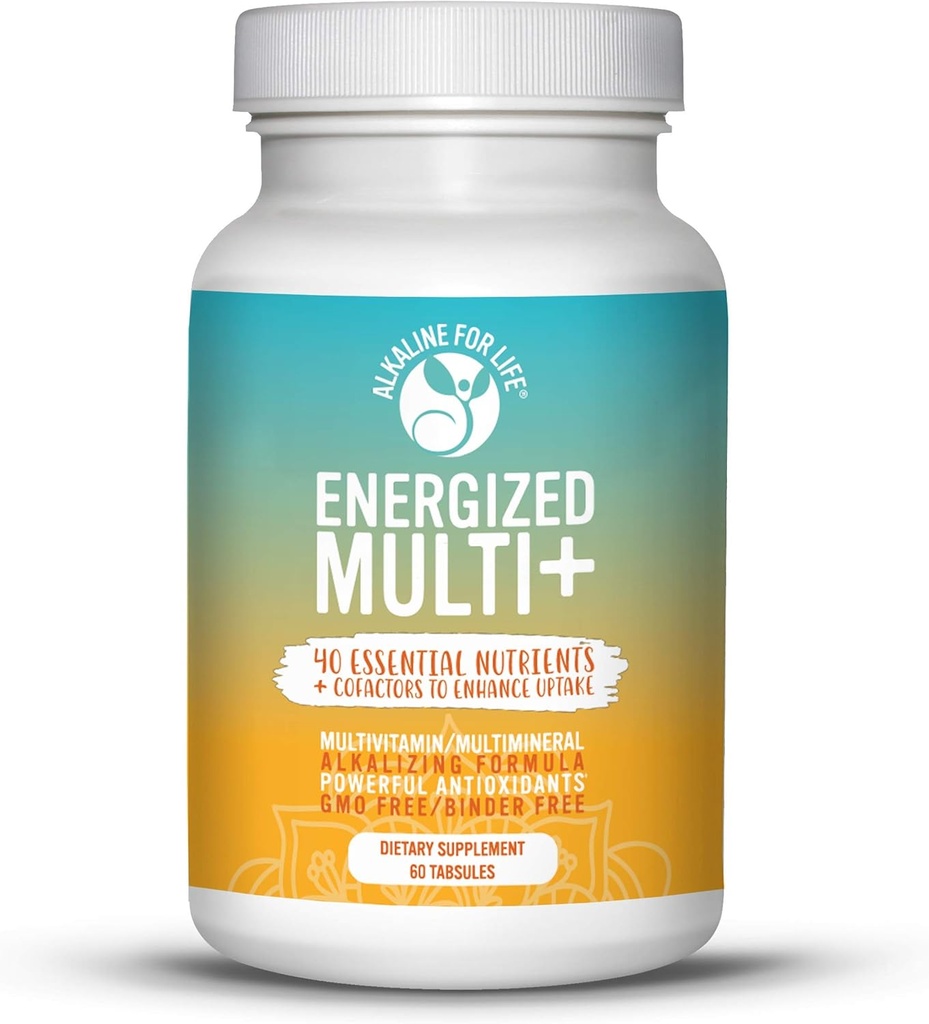 Energized Multi - Potent Multivitamin with 40 Fully Bioavailable Nutrients B Complex Vitamins, Vitamin D, Vitamin C, Vitamin K, Zinc, Quercetin, Calcium, Magnesium in Alkalizing Forms - 60 tabs 2