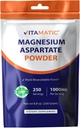 Vitamatic Magnesium Aspartate 1000mg per Serving Supports Muscle, Joint, and Heart Health 250 Grams - 250 Servings 2