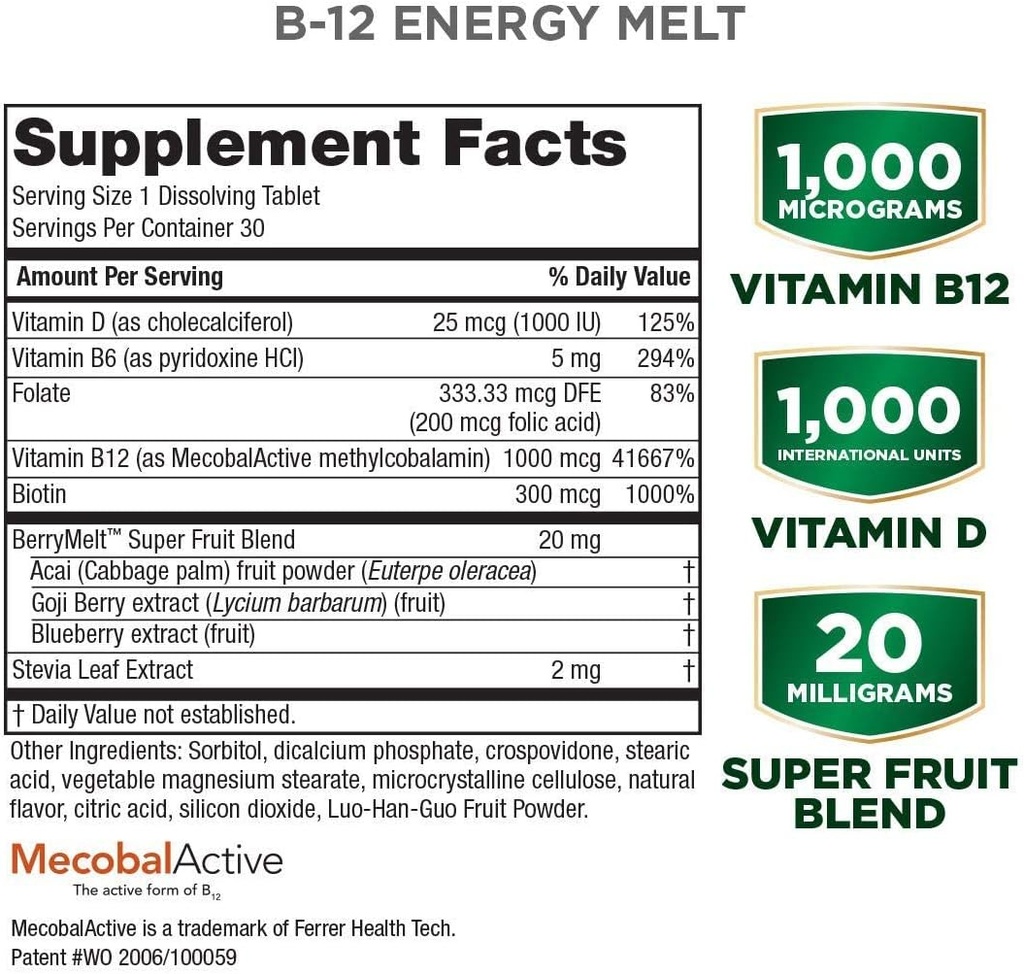 Purity Products Bundle - Men's Perfect Multi + B12 Energy MELT Men's Multi Supports Healthy Vitality, Energy + More - B12 Energy Berry MELT w/ 1,000mcg of Methylcobalamin B-12-30 Day Supply 4