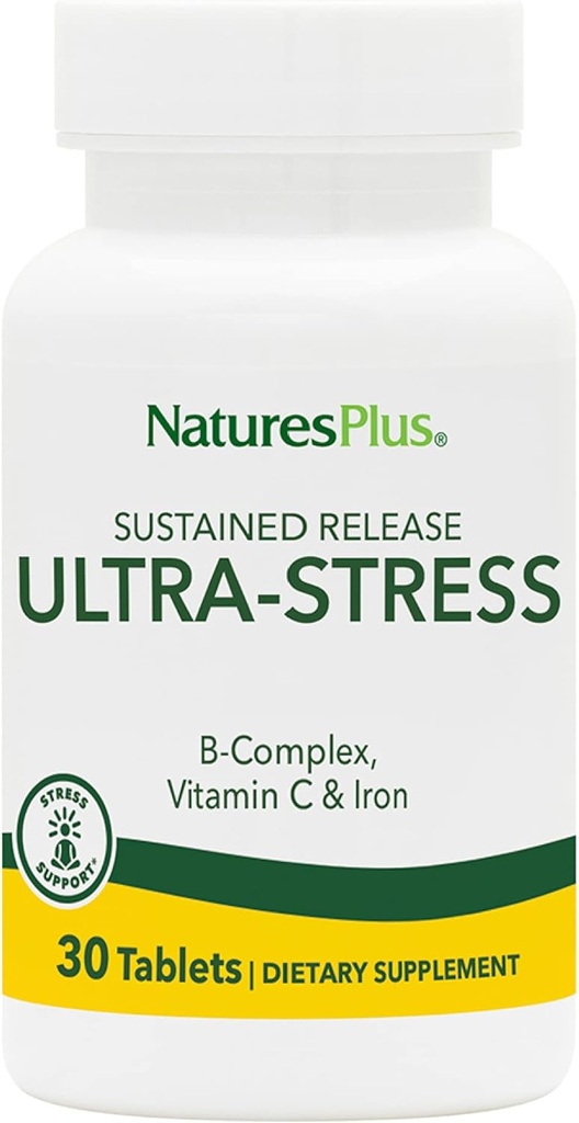 NaturesPlus Ultra-Stress with Iron, Sustained Release - 30 Vegetarian Tablets - Stress Relief Supplement with B-Complex & Vitamin C - Energy Booster, Mood Enhancer - Gluten-Free - 30 Servings 2