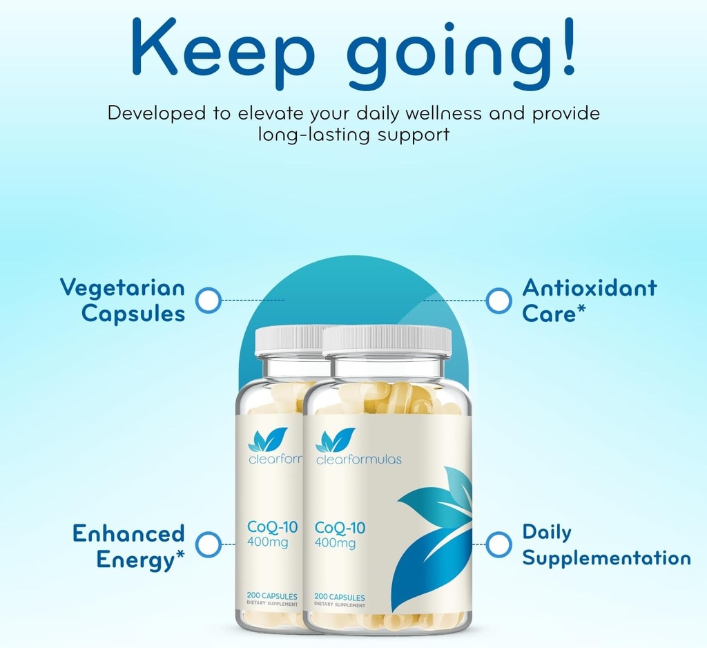 Quick Absorption CoQ10 400mg Capsules - Coenzyme Q10 400mg Potent Antioxidant for Heart Energy and Aging Support - High Stability CoQ10 Ubiquinone Capsules - Made in a cGMP US Lab (200 Servings) 5