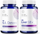 Biocidin G.I. Detox+ Gentle Binder & Liver GB+ Gallbladder Liver Support - Help Optimize Toxin Removal & Fat Digestion - Activated Charcoal, Zeolite, TUDCA & Bitter Herbs (2 Products) 2