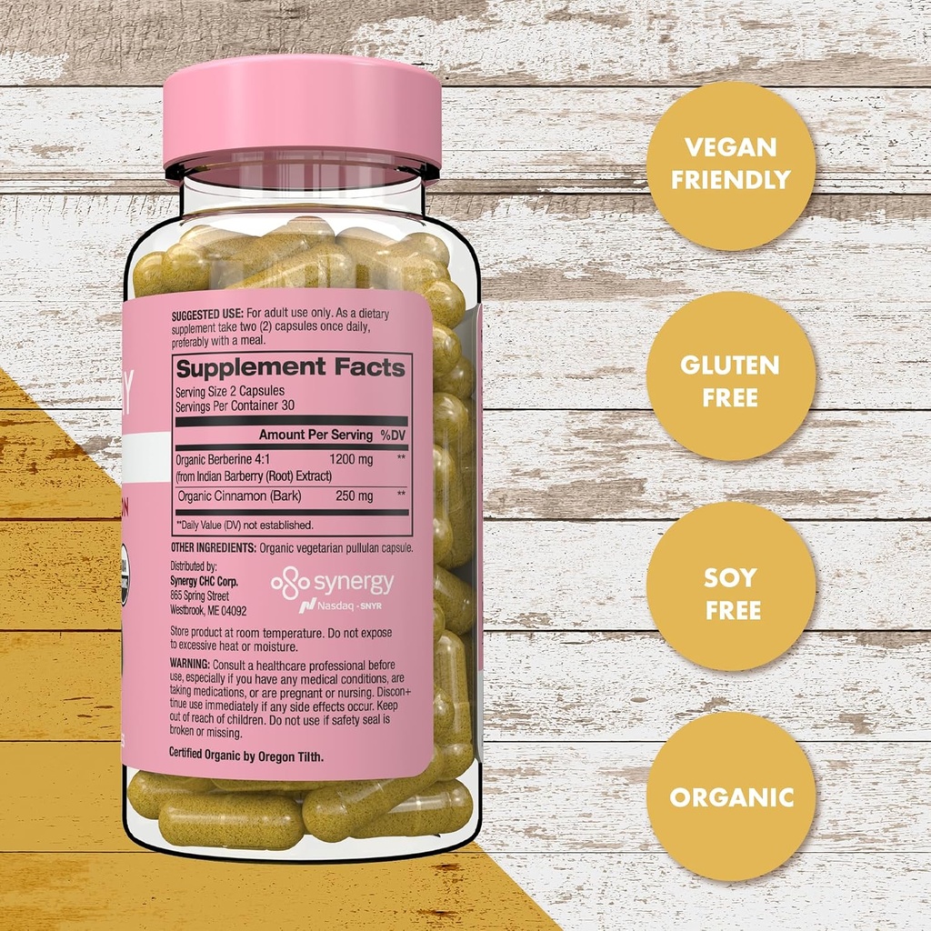 Flat Tummy Berberine Plus Supplement, 1200mg Berberine Per Serving, Post GLP-1 Berberine Supplement, Organic Berberine with Ceylon Cinnamon, 4:1 Potency – 60 Capsules 3