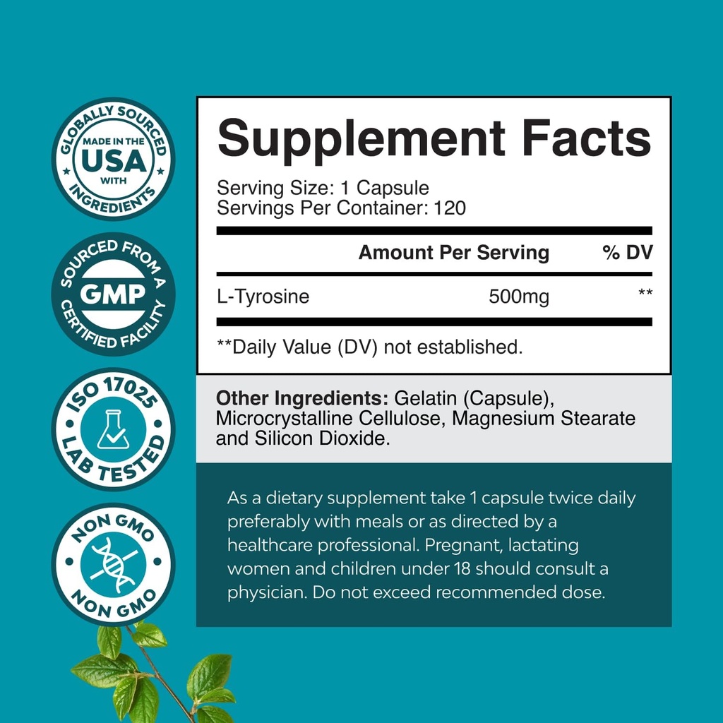 Bundle of Pure SAM E Supplement 150mg - Nootropic Same 150mg Per Serving for Memory & Brain Support and Free Form L Tyrosine 500mg for Mental Energy & Focus Support - Amino Acid Nootropic Supplement 4