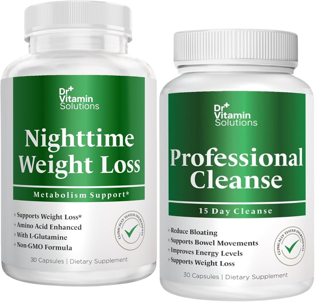 DR VITAMIN SOLUTIONS Nighttime Fat Burner & 15 Day Cleanse for Bloating & Weight Loss, Bundle, 60 Caps 2