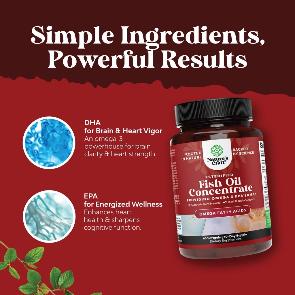 Omega 3 Fish Oil Supplement - EPA DHA Fish Oil Omega 3 Supplement with Immune Booster Brain Vitamins - Burpless 2000 mg per Serving for Mood Boost Liver Support and PMS Relief Support 6