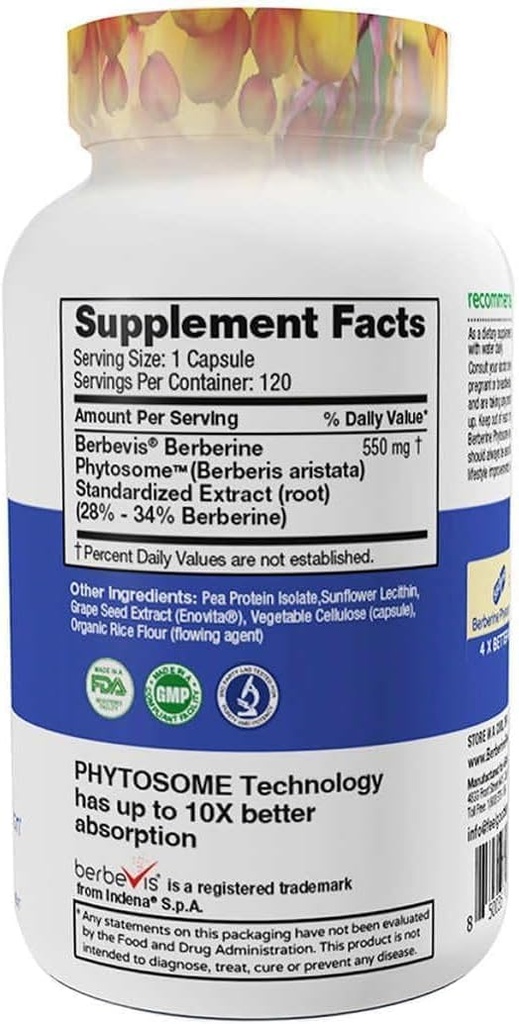 Berberine Phytosome, 120 Vegan Capsules 4