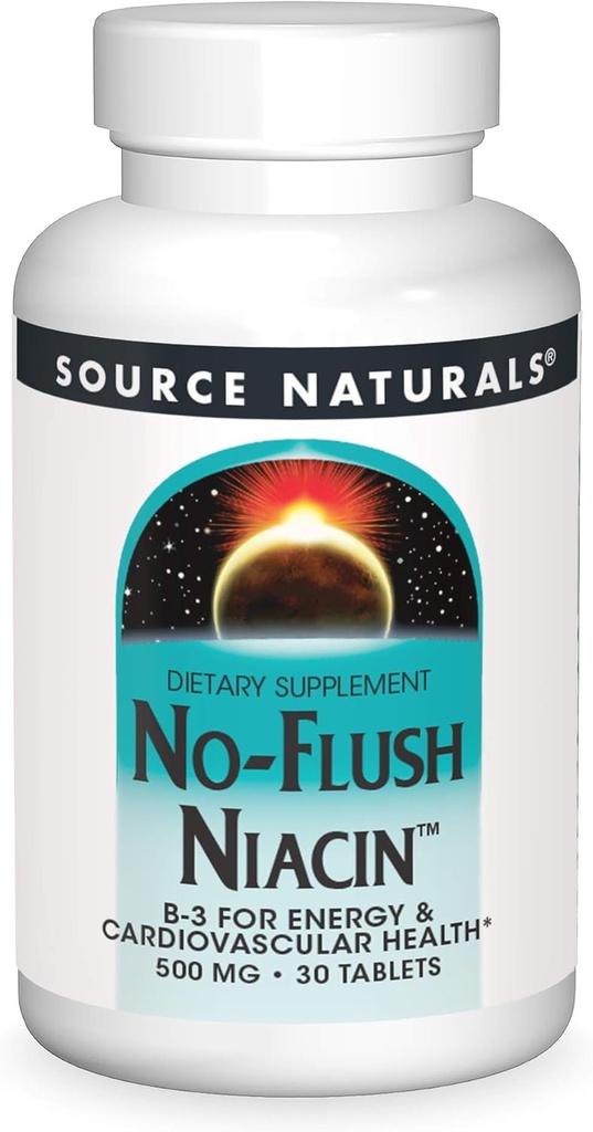 Source Naturals No-Flush Niacin, B-3 for Energy & Cardiovascular Health* 500 mg - 30 Tablets 2