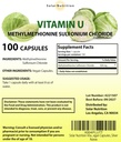 Vitamin U, Methylmethionine Sulfonium Chloride 500 mg, 100 Vegan Capsules, Silver 3