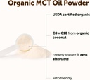 Organic MCT Oil Powder with Prebiotic Fiber,1 Pound(16 Ounce), Fast Fuel for Body and Brain, C8 MCT Oil for Coffee Creamer, No GMOs, Keto Diet, Vegan 4