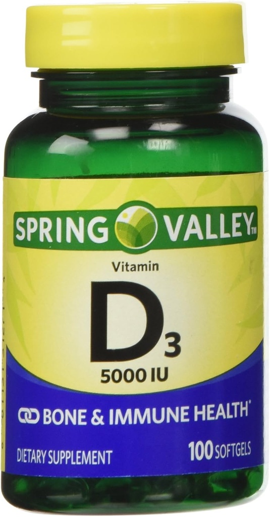 Spring Valley - Vitamin D-3 5000 IU, 100 Softgels 2