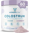 WONDERCOW Colostrum Supplement Powder for Gut Health, Immune Support, Muscle Recovery & Wellness | Natural IgG Pure Whole Bovine Colostrum Superfood, Elderberry, 60 Servings 2