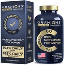 Vegan Iron Supplements for Women - 194% Daily Womens Iron Supplement for Pregnancy and Anemia Folic Acid Prenatal Vitamins - 168% Folate Folic Acid - 60 Tablets 2