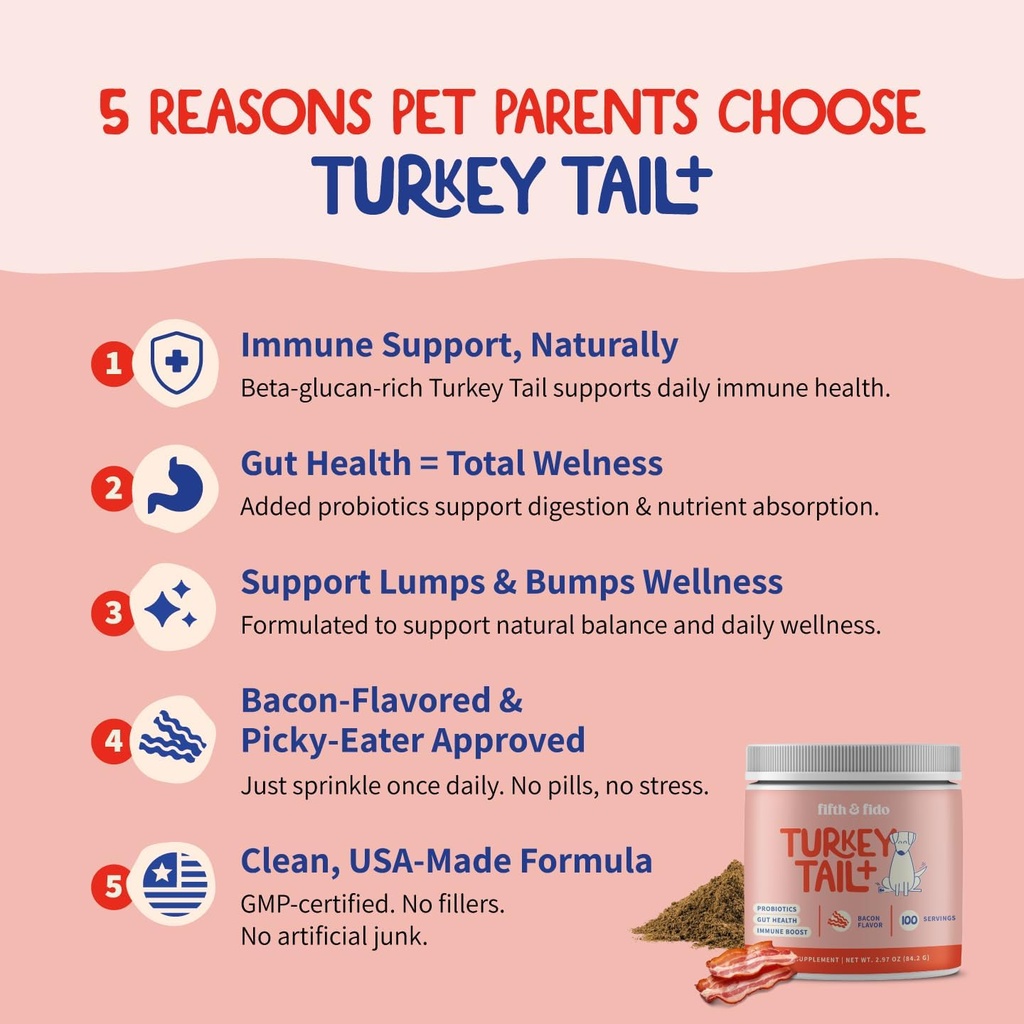 Turkey Tail Mushroom for Dogs – Lipoma Treatment for Dogs – Mushroom Supplement for Lumps and Bumps - Dog Wart Remover - Dog Probiotic Mushroom Powder 4