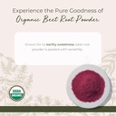 Starwest Botanicals Organic Beet Root Powder for Men & Women - Use for Juice, Smoothies, & Tea, Natural Energy Support, Ground Beet Root, Certified Kosher, Non-GMO - Bulk 1 lb Bag 3