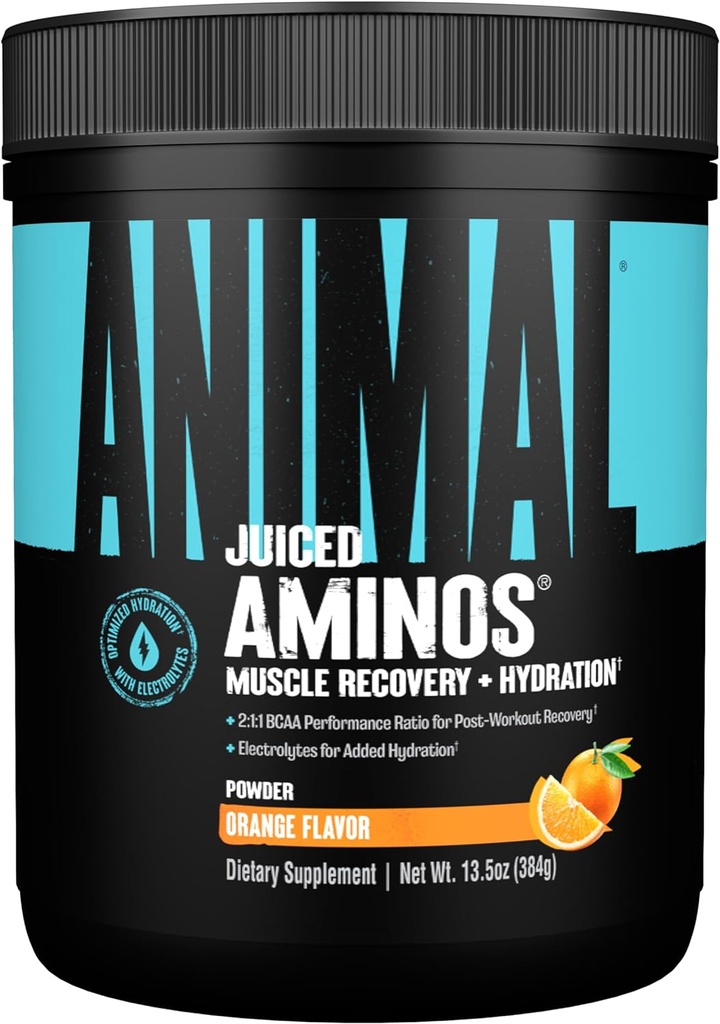 Animal Juiced Amino Acids - BCAA Powder EAA Matrix Plus Hydration with Electrolytes and Sea Salt Anytime Recovery and Improved Performance, Orange Flavor, 30 Servings 2