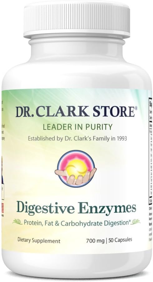 Dr. Clark Digestive Enzymes Supplement – 700mg, 50 Gelatin Capsules, Promotes Digestive Health & Gut Function 2