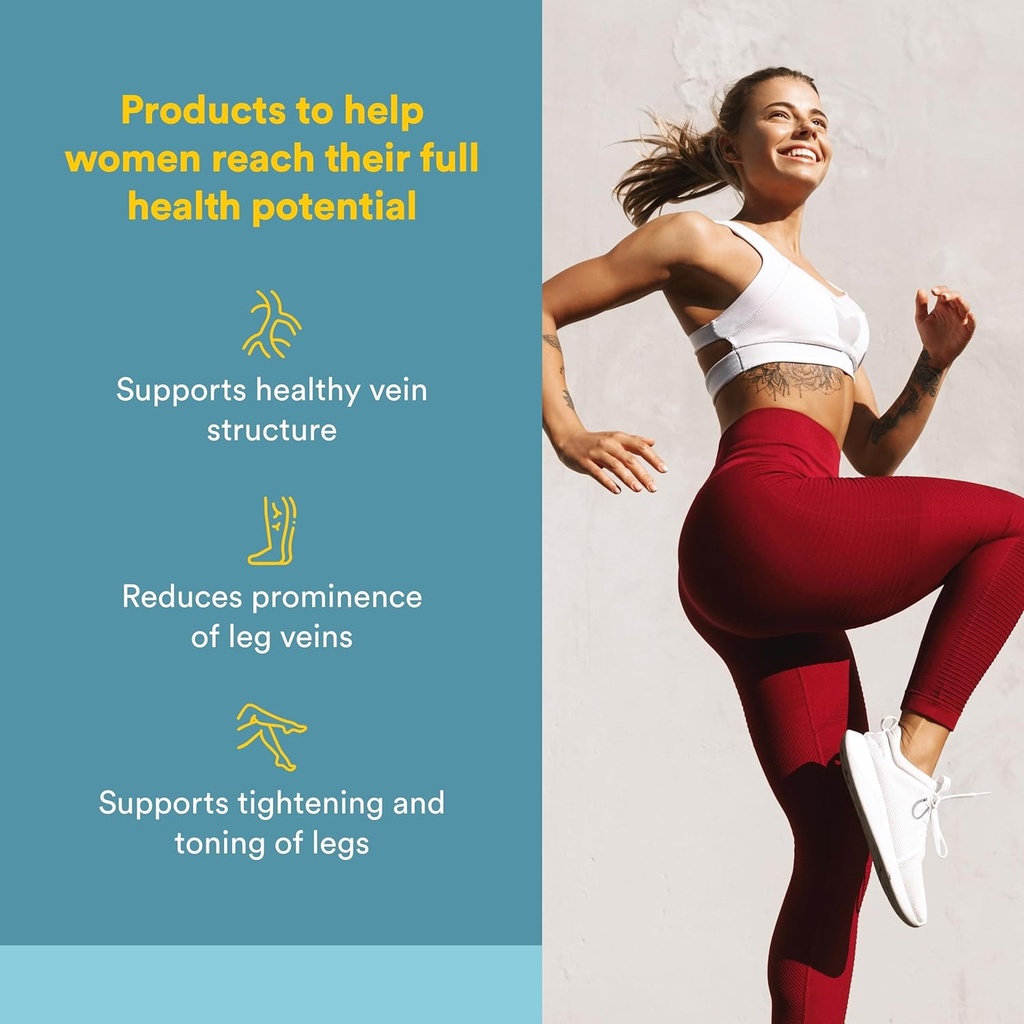 WomenSense VeinSense by Natural Factors, Beauty Supplement to Support Healthy Veins and Beautiful Legs, Vegan, Non-GMO, 60 capsules (20 servings) 3