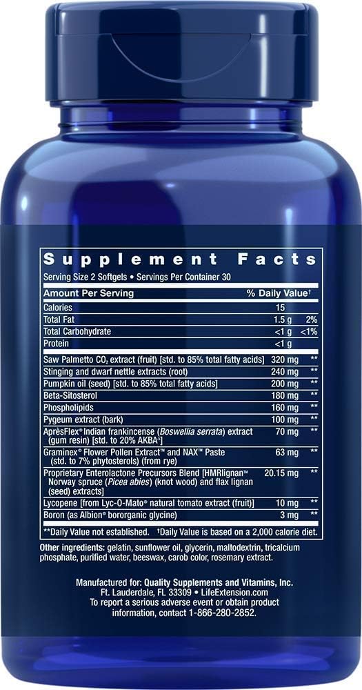Life Extension Ultra Prostate Softgels, 60 Count (Pack of 2) 4