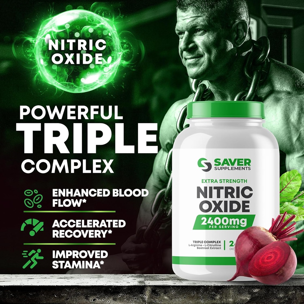 Nitric Oxide Supplement 2400mg with L-Arginine, L-Citrulline and Beet Root Extract, 240 Capsules 5
