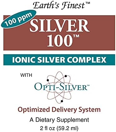 Silver 100 Ionic Silver Complex with Opti-Silver Optimized Delivery System for Immune Support - 100 ppm, 2oz (59.2mL) - Spray 3