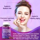 Resveratrol Supplement 1500mg - Resveratrol Gummies Supports NAD⁺, NMN & NMNH Synergy, with Quercetin, Grape Seed, Acai Berries Extracts for Antioxidant, Healthy Aging & longevity, Skin, Brain - 2Pcs 4