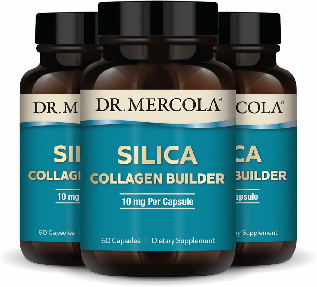 Dr. Mercola Silica Collagen Builder - Plant-Based Silica Supplement to Support Skin, Hair, Nail & Bone Health - Non-GMO, Gluten-Free & Soy-Free - 180 Capsules (90 Servings) 2