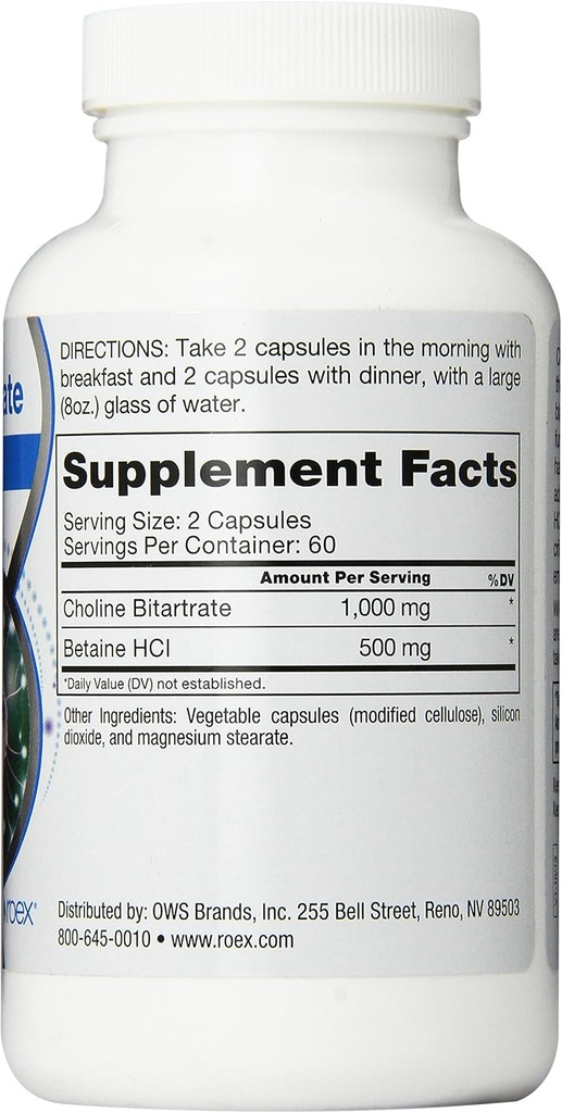 Roex Vitamins | Choline Bitartrate | Improved Brain Activity | Cellular Function | Nutritional-Supplement | 120 Count 4