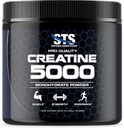STS Creatine 300 Grams - 100% Pure Raw Creatine Monohydrate Powder, Pre-Workout, Post-Workout, Build Muscle and Stamina - 60 Servings - with Scoop 2