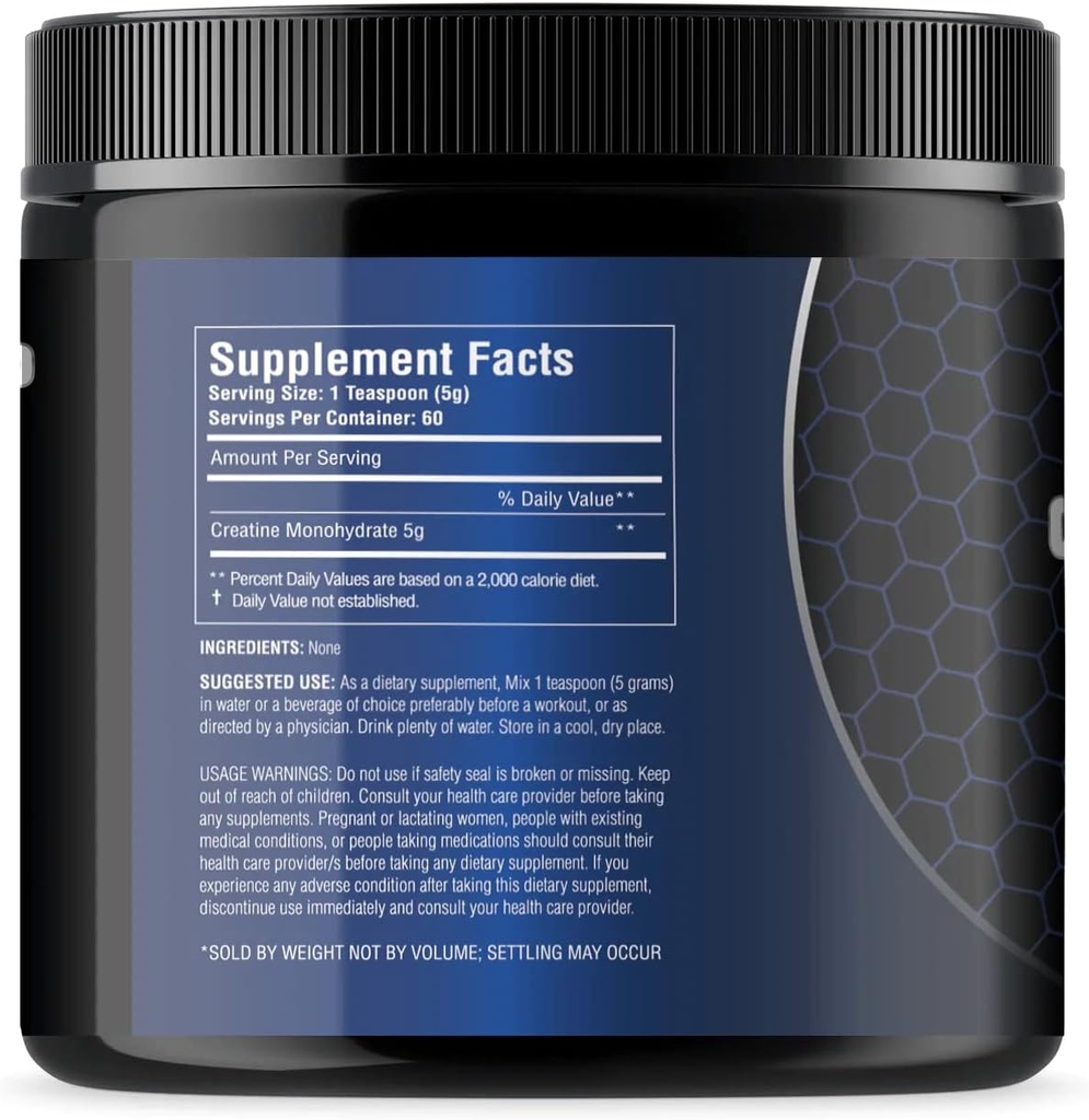 STS Creatine 300 Grams - 100% Pure Raw Creatine Monohydrate Powder, Pre-Workout, Post-Workout, Build Muscle and Stamina - 60 Servings - with Scoop 4