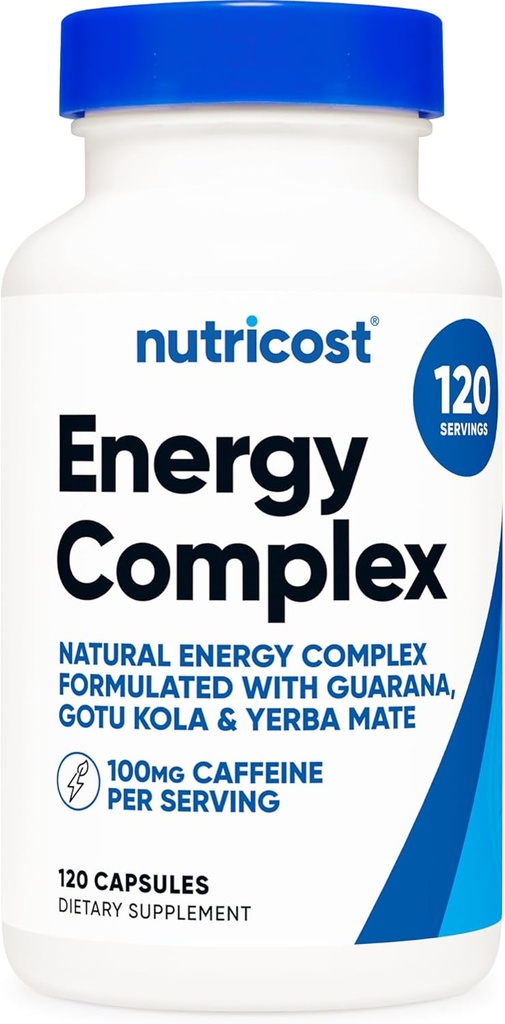 Nutricost Natural Energy Pills Complex 120 Capsules, 100mg Caffeine - Gluten Free - Non-GMO 2