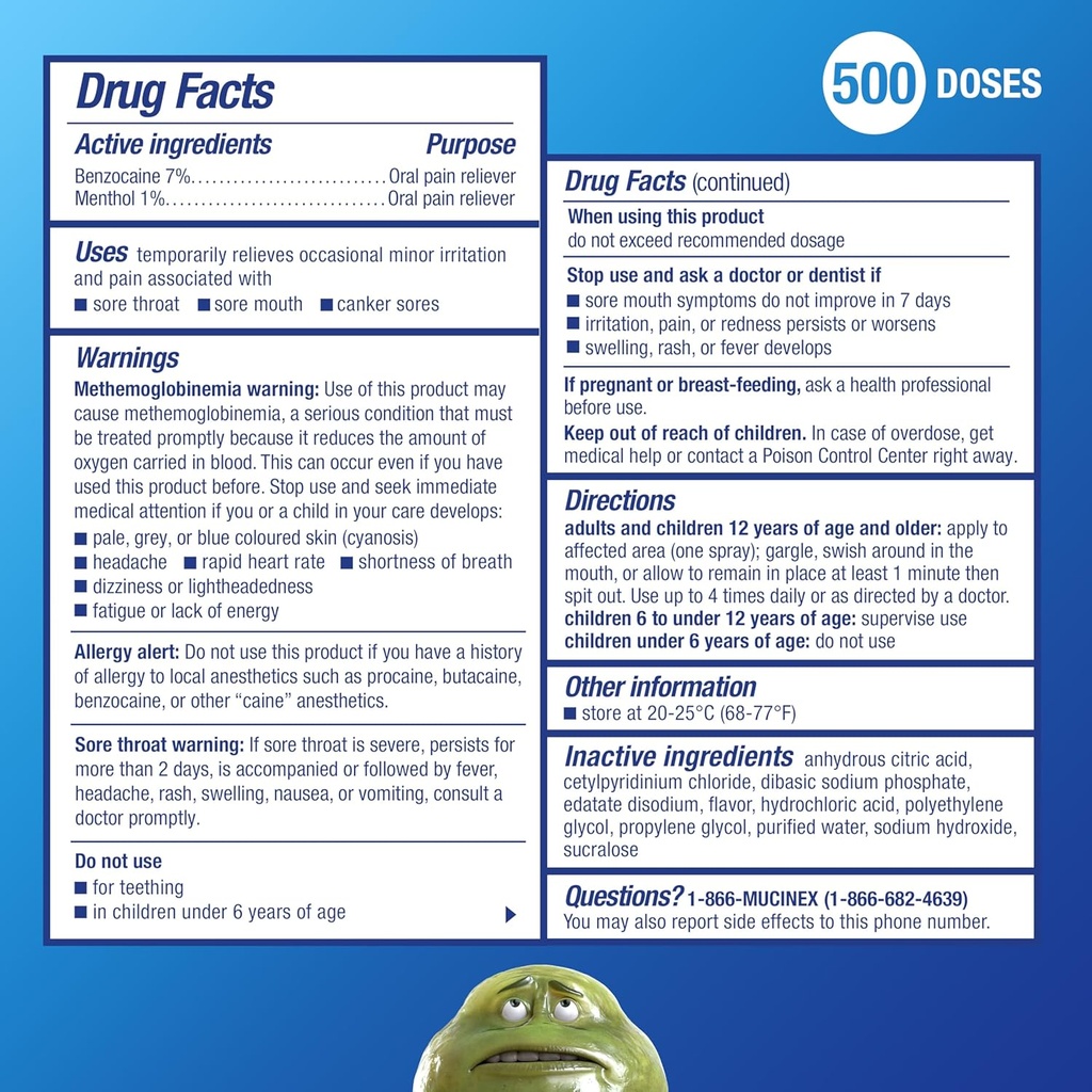 Mucinex Instasoothe Sore Throat Spray for Oral Pain Relief, Throat Numbing Spray with Benzocaine & Menthol Starts to Work on Contact, Cherry Flavor, 3.8 Fl Oz 5