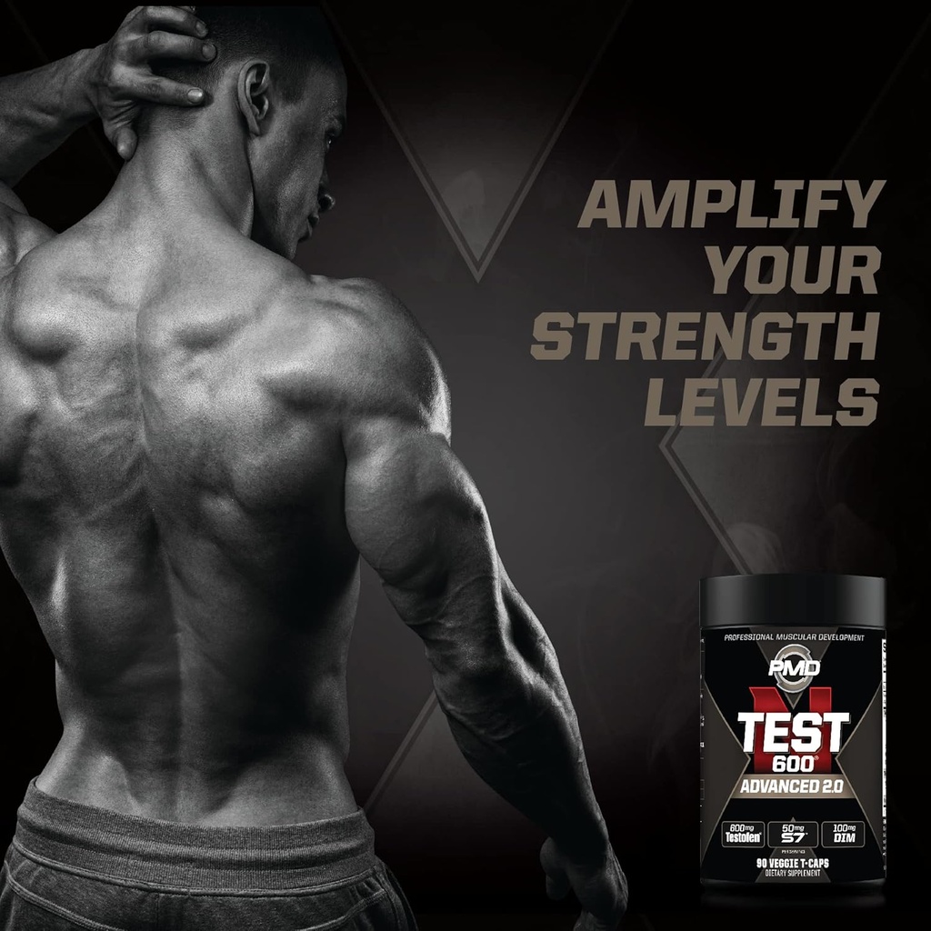 PMD Sports N-Test 600 Advanced Nitric Oxide Booster for Men - with Clinically Studied Testofen - Lean Muscle and Strength Gains with Estrogen Suppression (90 Veggie -Caps) 4
