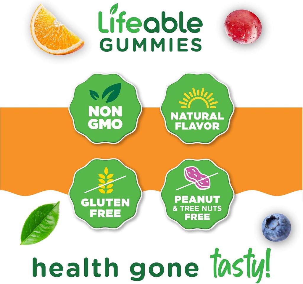 Lifeable Multivitamin for Men Gummies | VIT A, C, D, E, B1, B2, Niacin, B5, B6, Folate, B12, Biotin, Iodine, Zinc, Chromium, Ginseng, Lycopene, Inositol | Mens Multivitamins Gummies | 90 Gummies 4