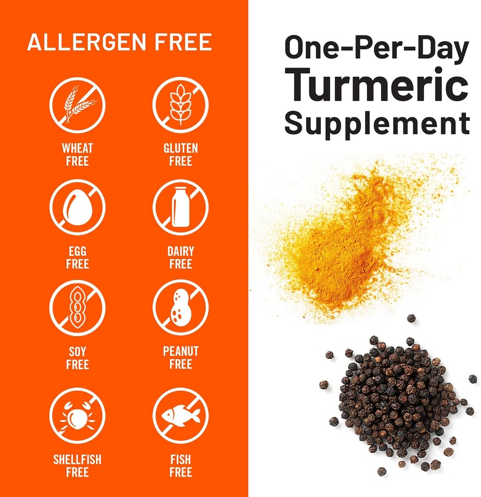 NatureWise Turmeric Curcumin 500mg with Black Pepper Softgels - Extra Strength, Enhanced Absorption - 95% Curcuminoids & BioPerine for Immune Support - Gluten-Free, Non-GMO - 180 Count[6-Month Supply] 6