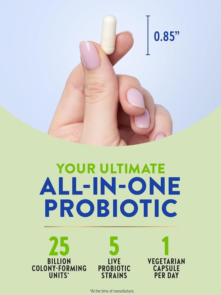 Nature's Truth Raw Flora Probiotic with Prebiotics | 25 Billion CFU | Daily Digestive Capsules | Vegetarian & Gluten Free Supplement for Men and Women 5