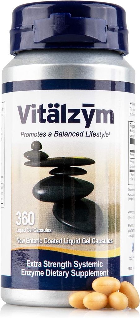 Proteolytic Systemic Enzymes Liquid Gel Capsules with Serrapeptase, Immune and Joint Support, Natural Ache Relief Plus Fertility Supplement (360 Capsules) 2