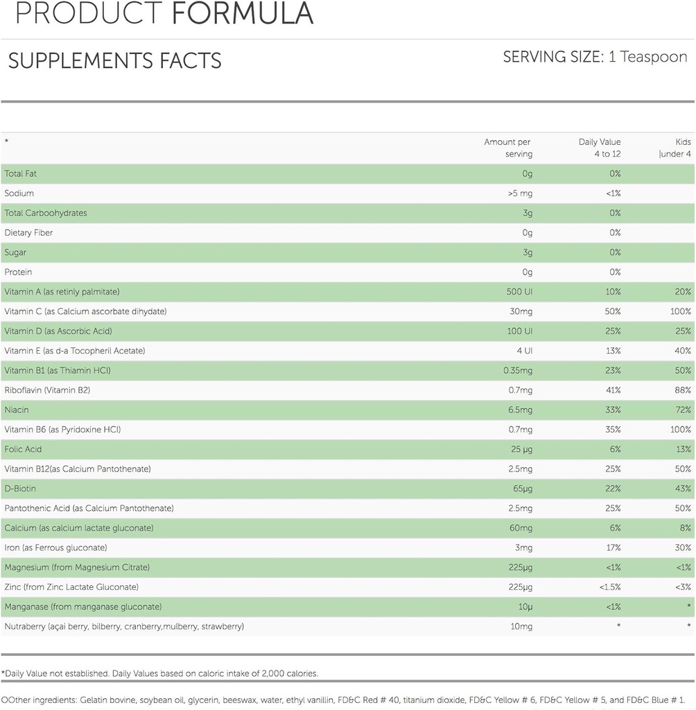 Vivioptal Kids, vitamins minerals Lysine Berries 8.45oz 3