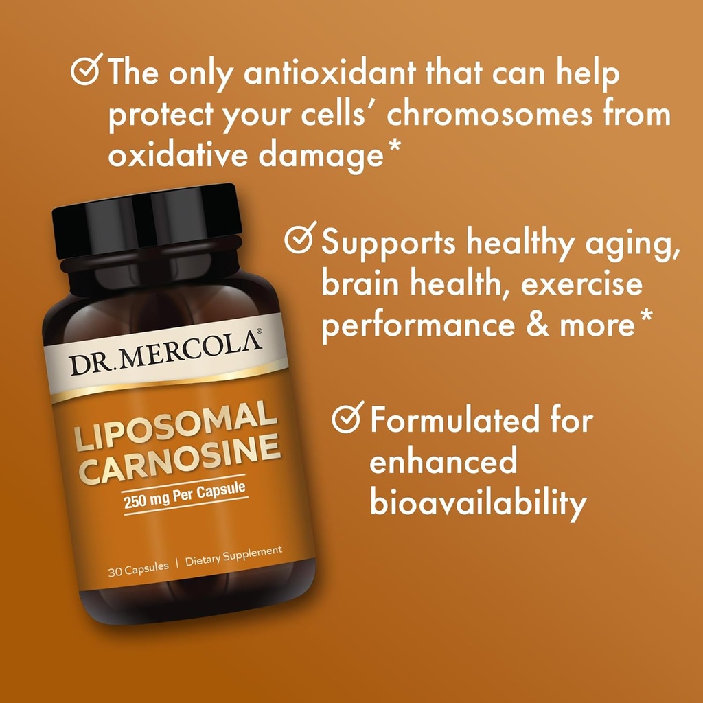 Dr. Mercola Liposomal Carnosine, 250mg Per Capsule, 30 Servings (30 Capsules), Dietary Supplement, Supports Metabolic Health, Non GMO 6